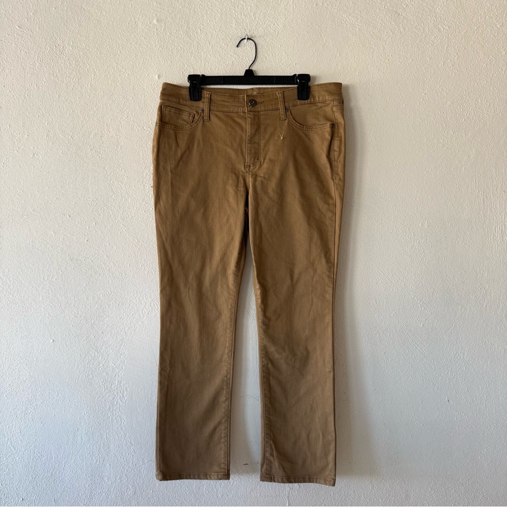 St.‎ John's Bay Straight Leg Brown Denim Jeans Womens 12P Stretch Casual